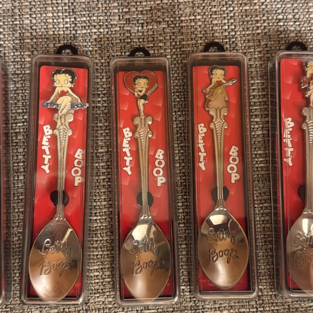 Betty Boop Collectible Spoon Set with Red and Silver